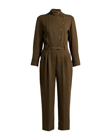Woman Jumpsuit Khaki Size 6 Polyester, Viscose, Elastane