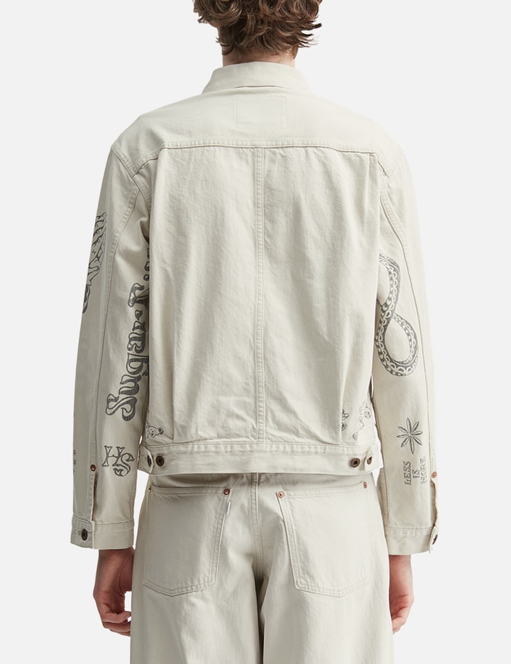 Tattoo Flash Print Pocket Denim Jacket