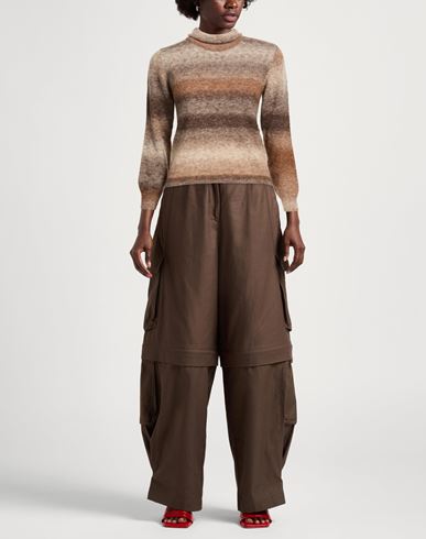 Woman Turtleneck Dark brown Size 10 Alpaca wool, Polyamide