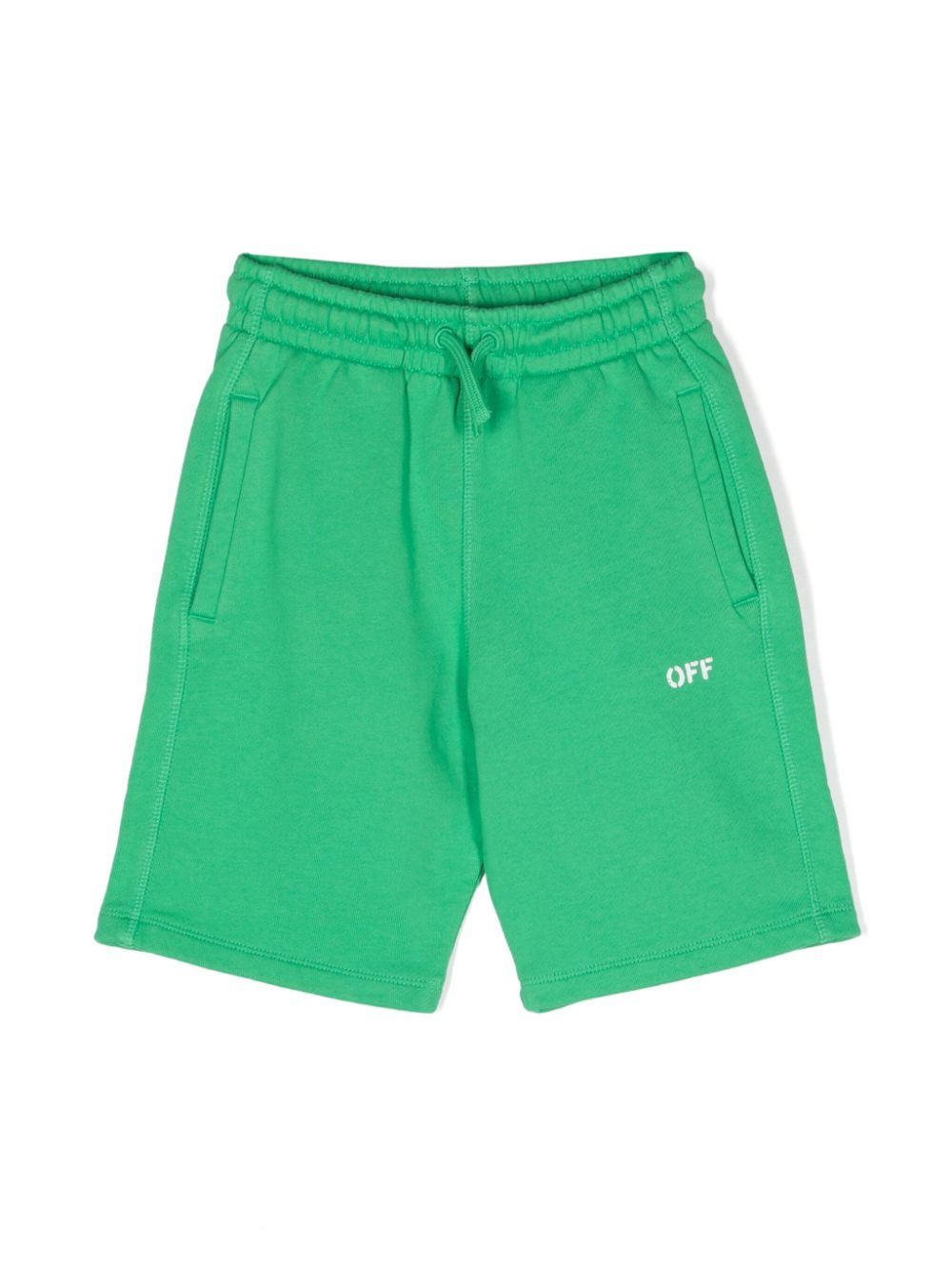 Logo-print cotton track shorts - Green