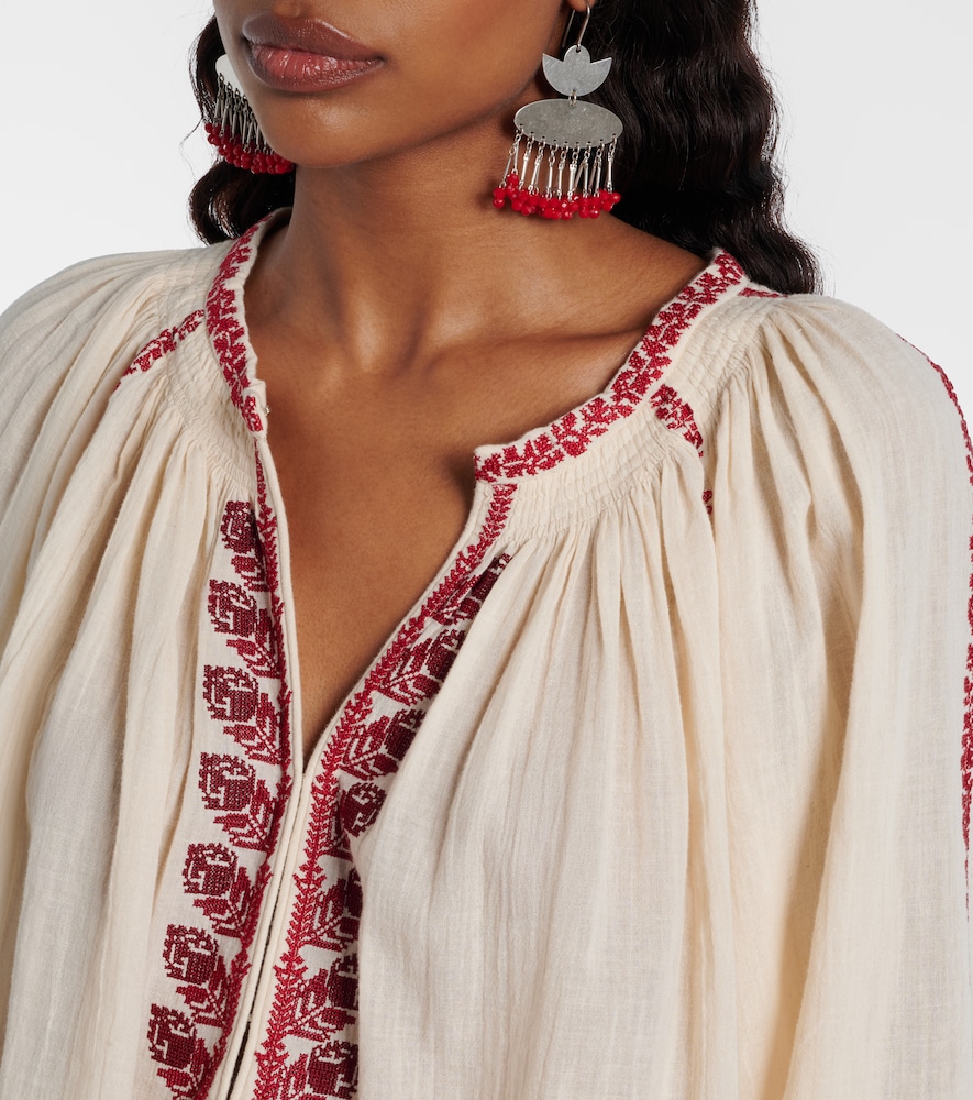 Lena embroidered cotton blouse