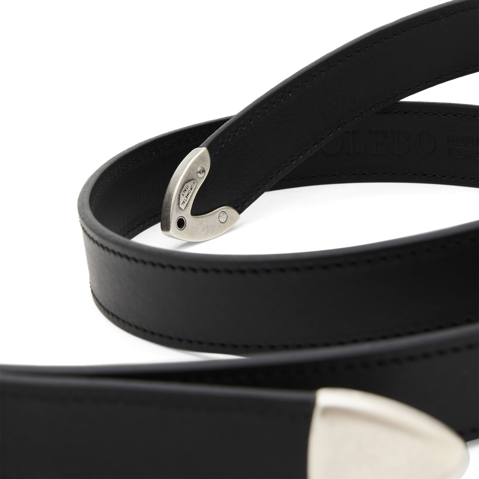 M2475 Double Tip Detail Belt in Black