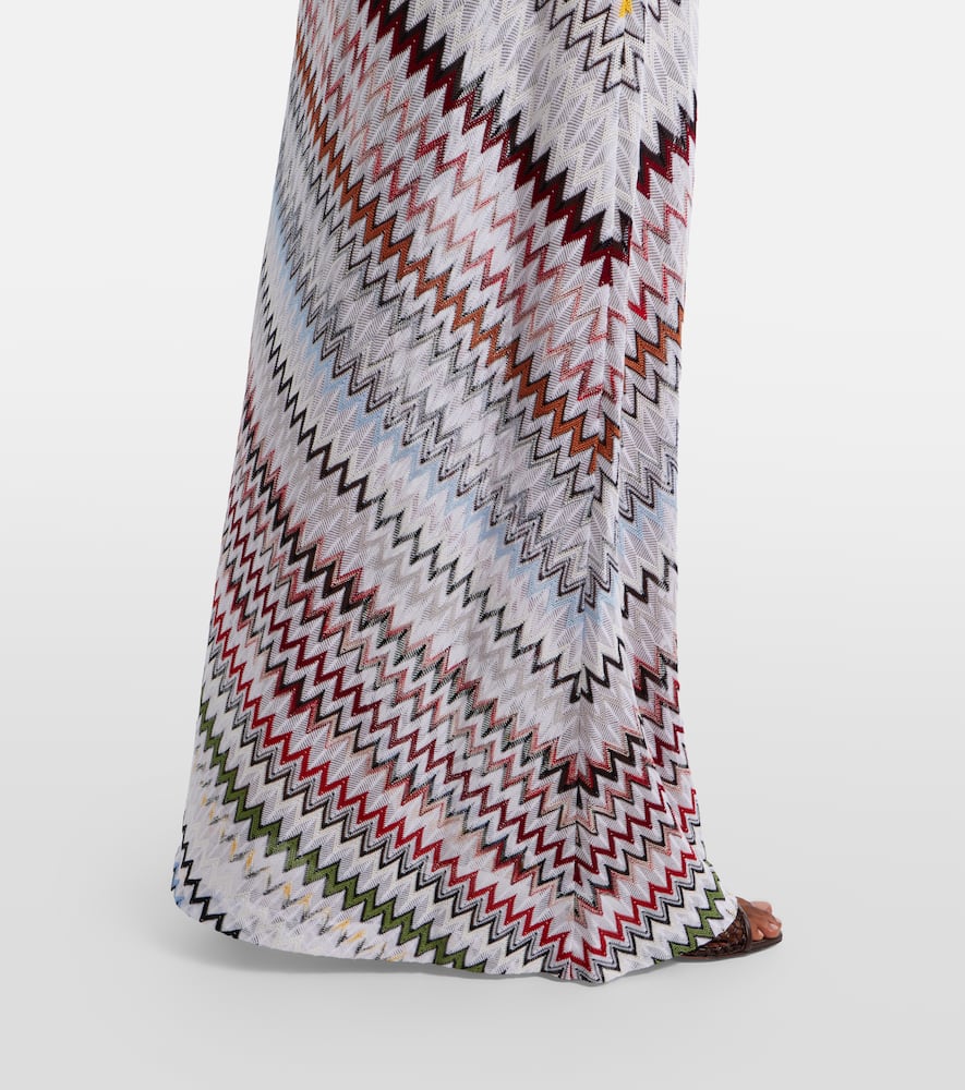 Zigzag asymmetric maxi dress