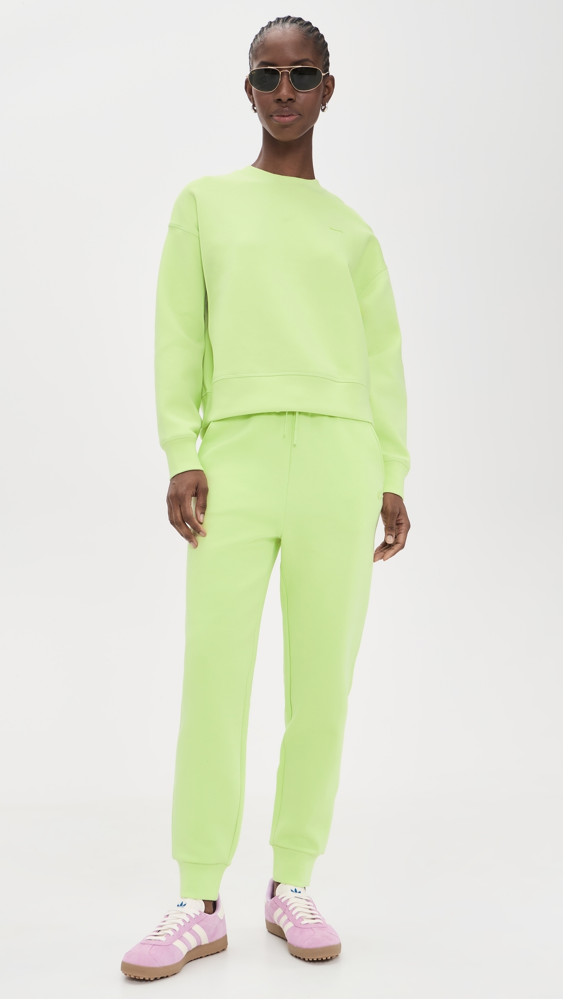 Women's Cotton Jersey Sweatshirt Lime Green