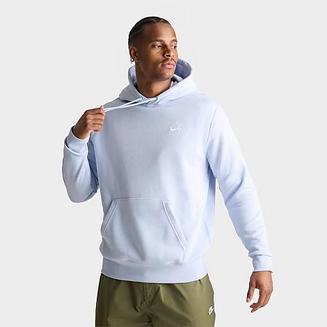 Men's Club Fleece Premium Embroidered Pullover Hoodie in Hydrogen Blue/Hydrogen Blue/White