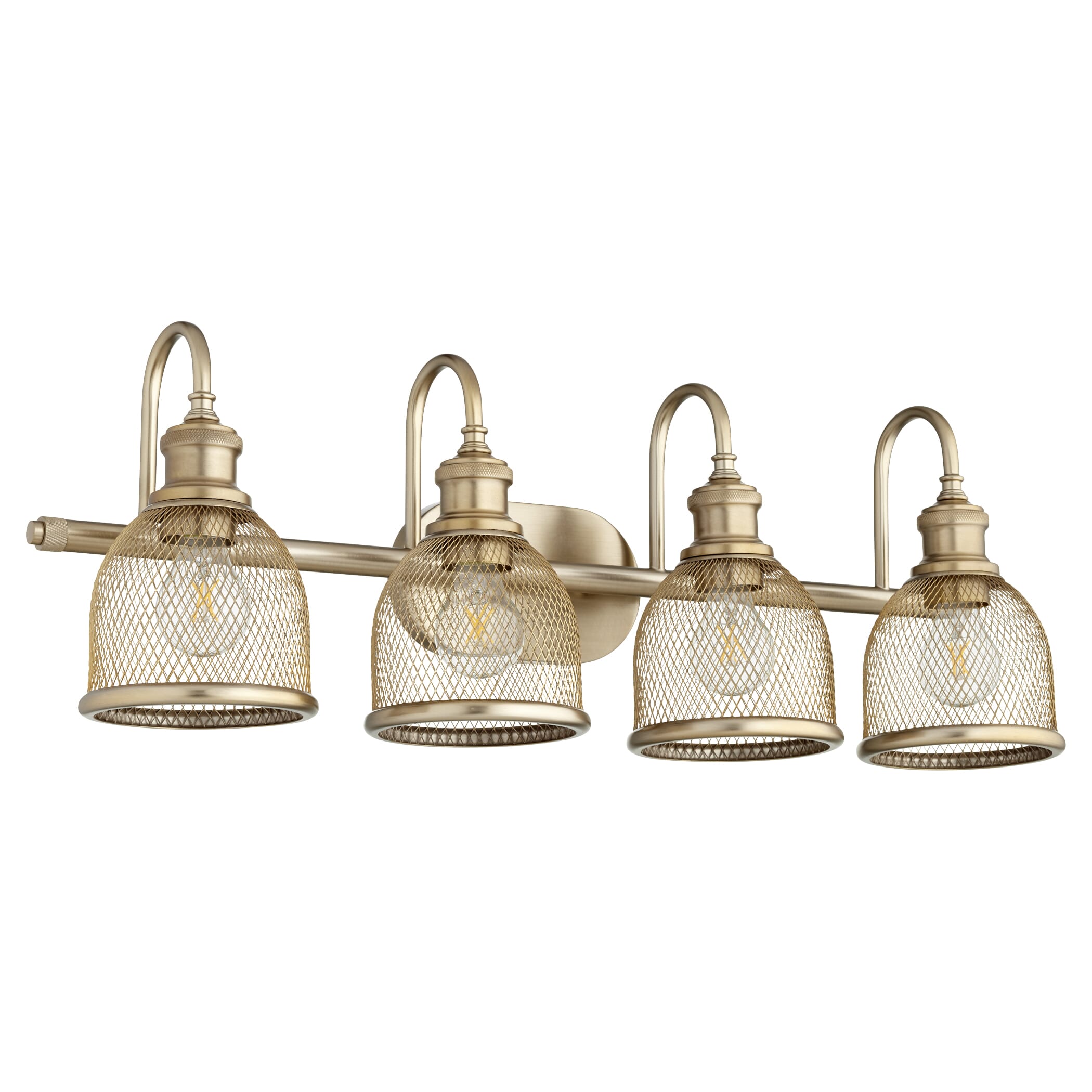 Quorum Omni 4-Light 11" Bathroom Vanity Light in Aged Bra