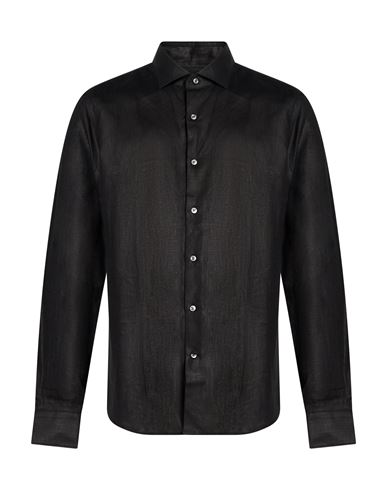 Man Shirt Black Size 15 Linen