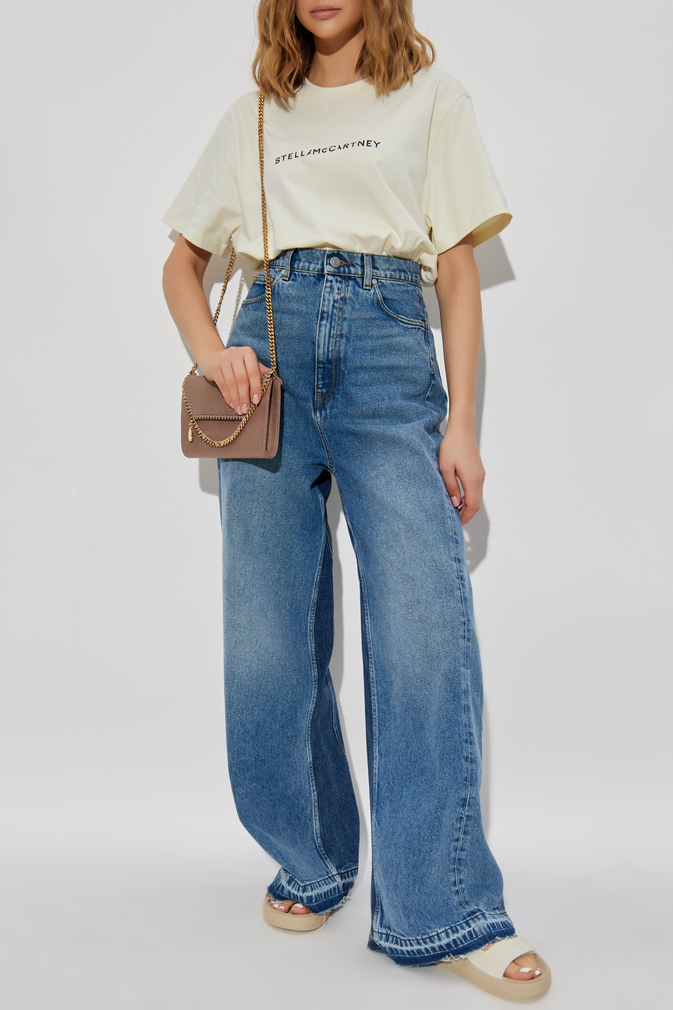 Stella McCartney T-shirt With Logo, Women's, Cream