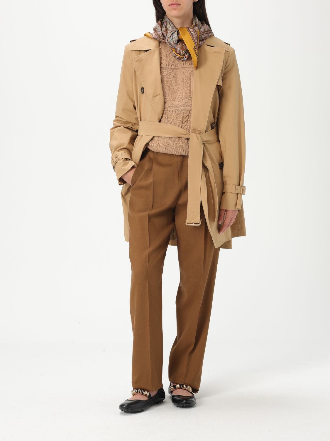 Coat MAX MARA Woman color Leather