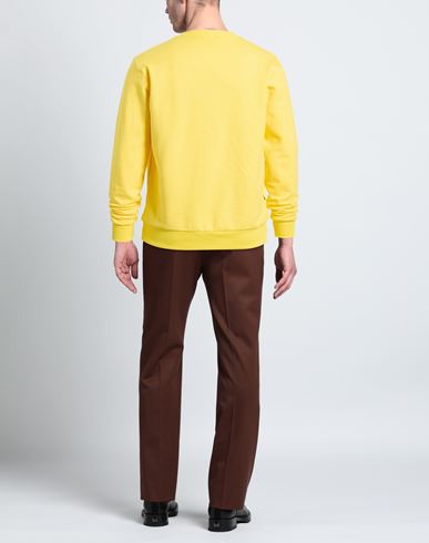 Man Sweatshirt Yellow Size XL Cotton, Elastane