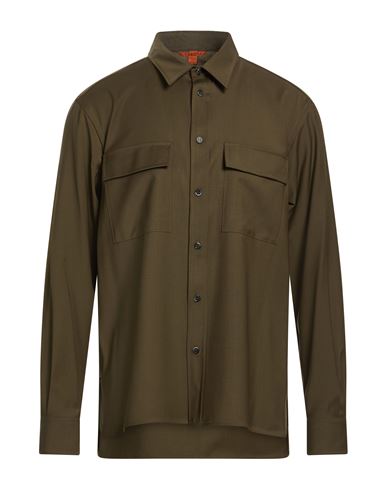 Man Shirt Military green Size 38 Wool