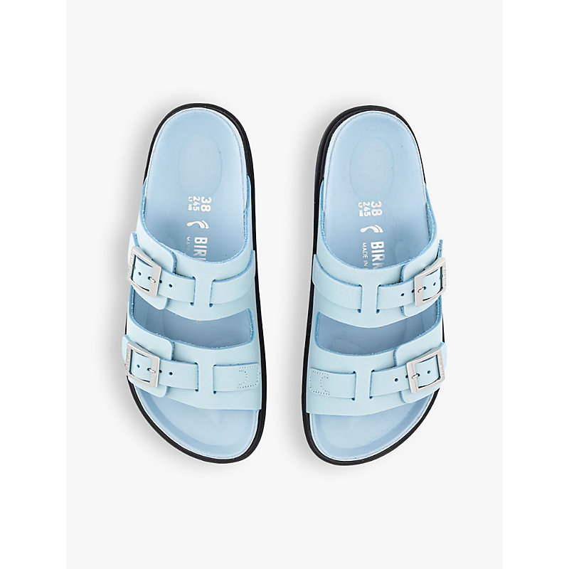 Womens Mineral Blue St Barths Two-strap Leather Sandals