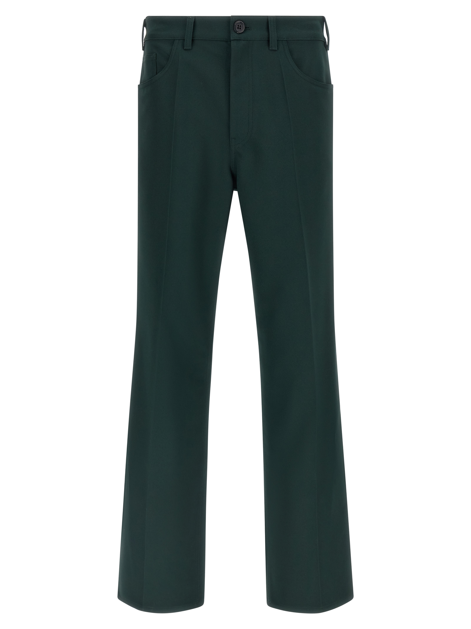 Structured Technical Twill Trousers — Green