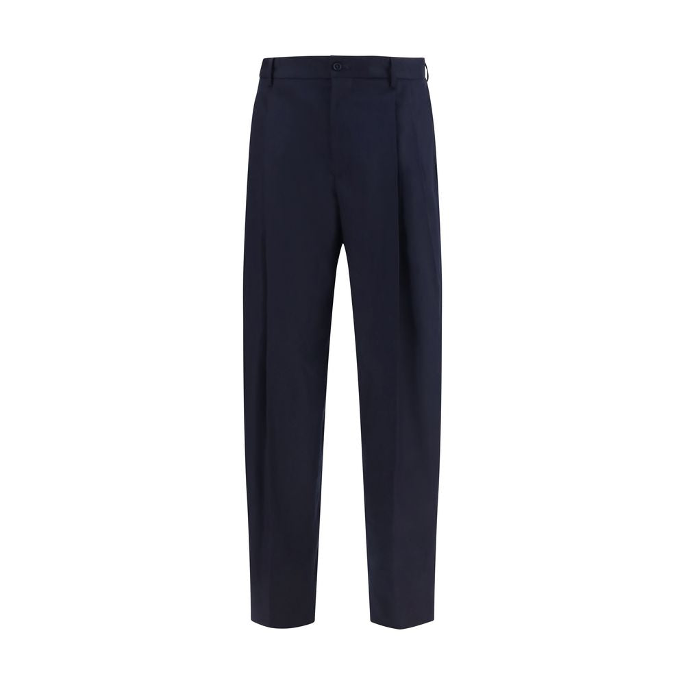 Merino Wool Flannel Trousers — Navy