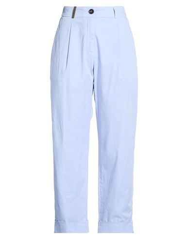 Woman Pants Sky blue Size 6 Cotton, Elastane
