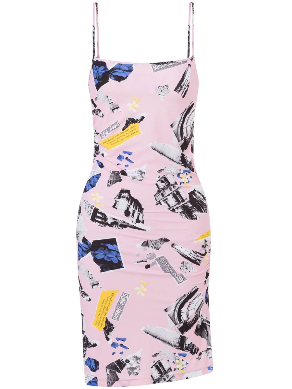 Collage-print mini dress - Pink