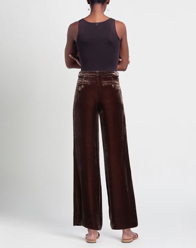 Kiltie Woman Pants Chocolate brown Size 4 Viscose, Silk