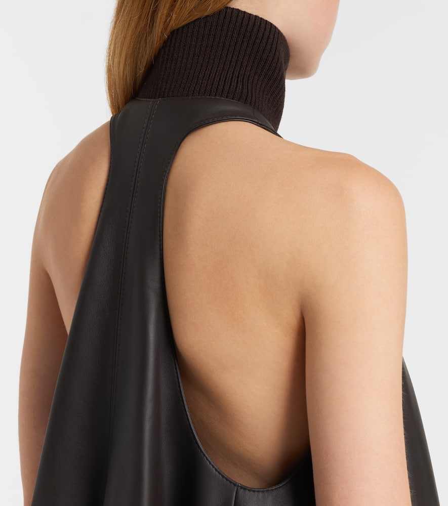 Triangle leather minidress