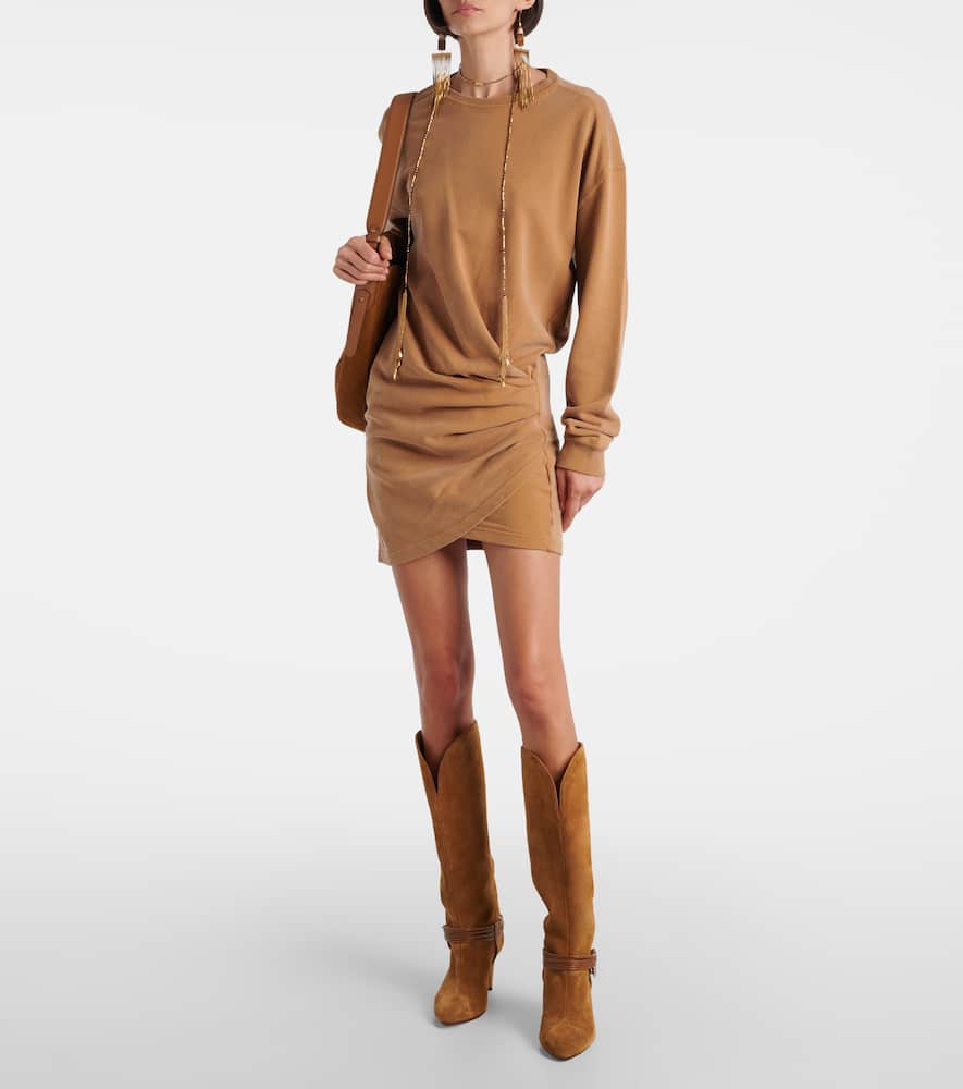 Pipper gathered cotton sweatshirt dress