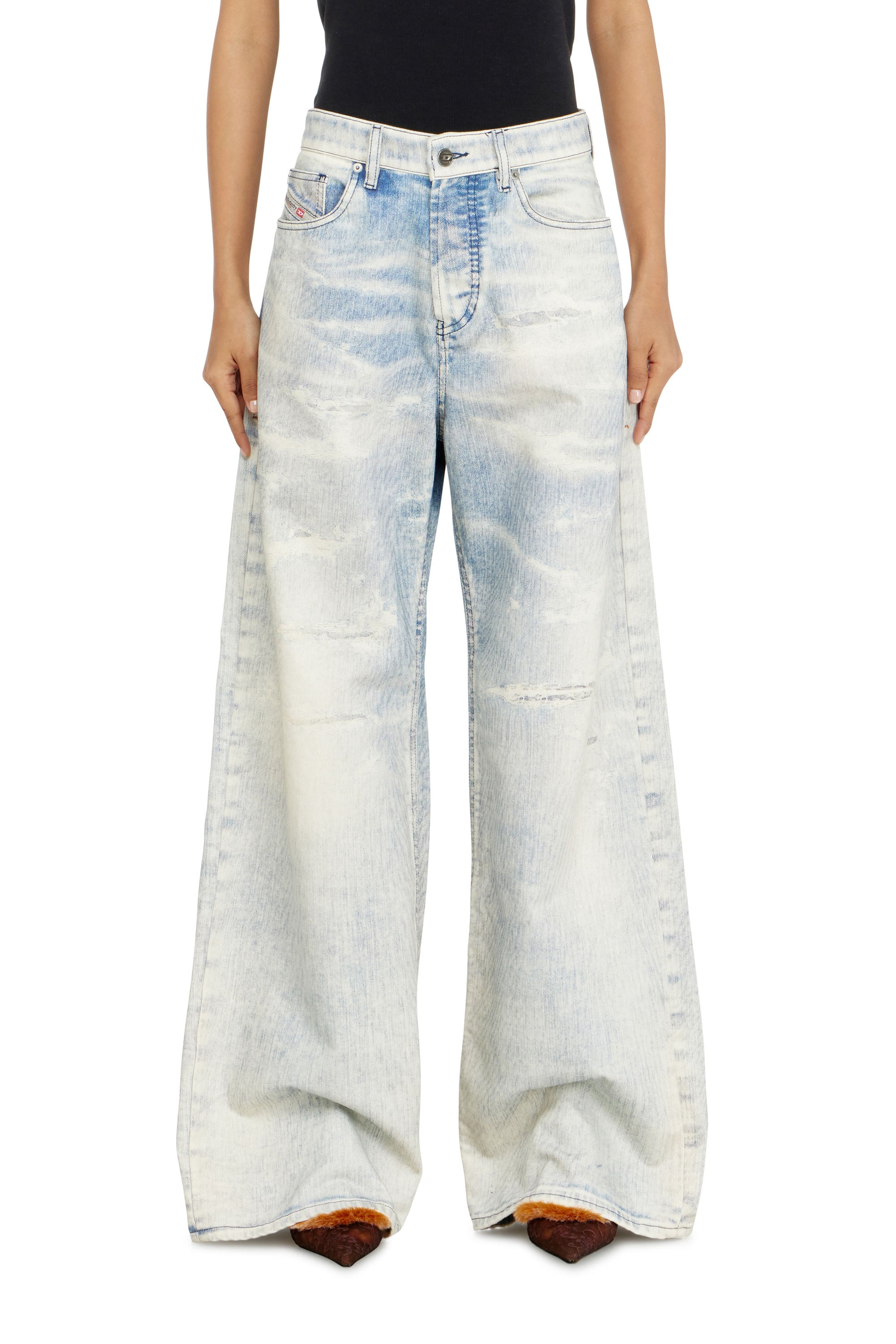 Relaxed Jeans Low Waist 1996 D-Sire, Light blue, Button fly