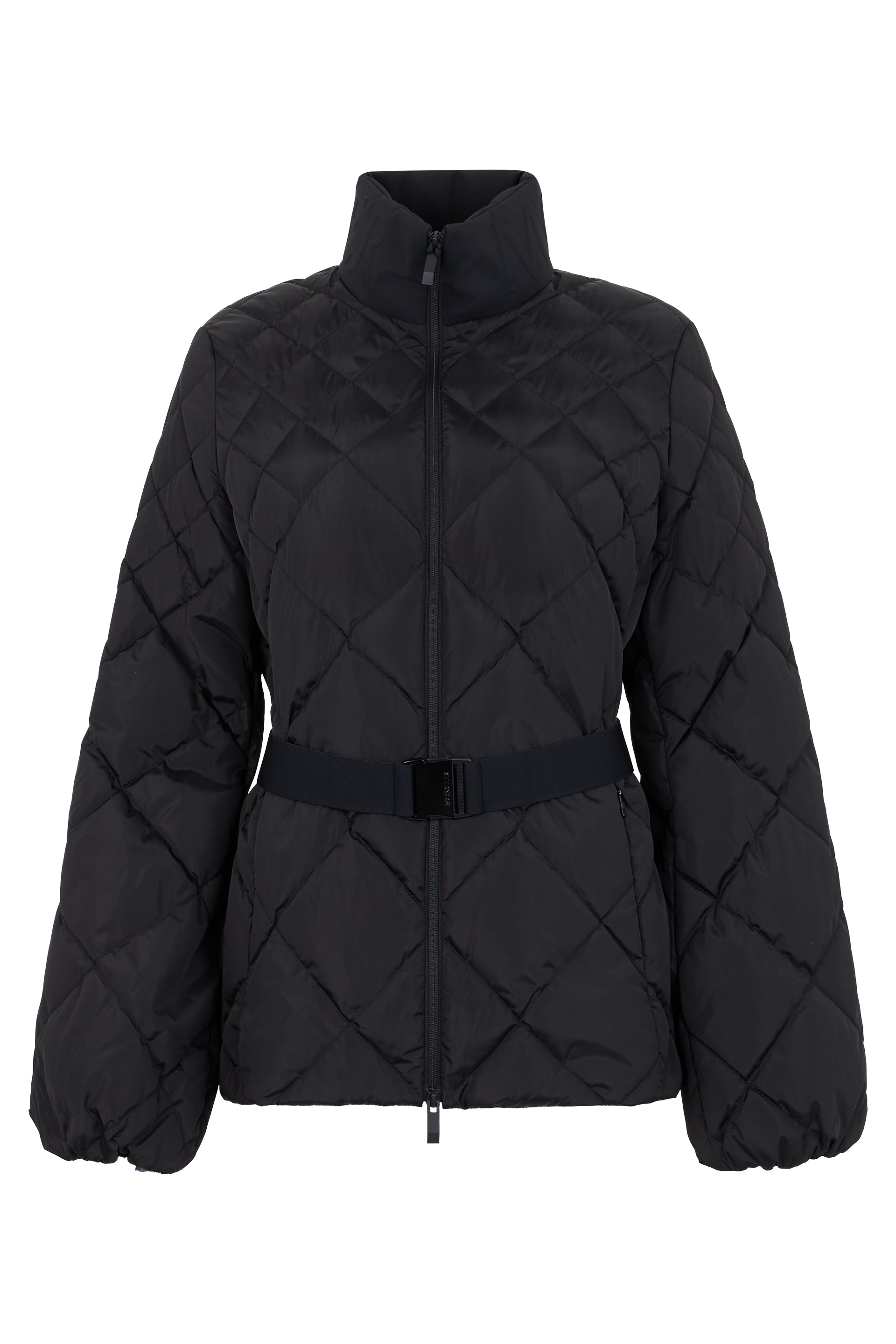 Wineck Hooded Geometric-Quilted Short Down Jacket