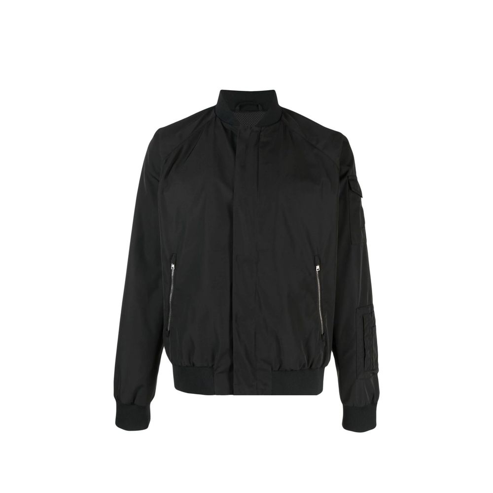 Polyester Bomber Jacket — Black
