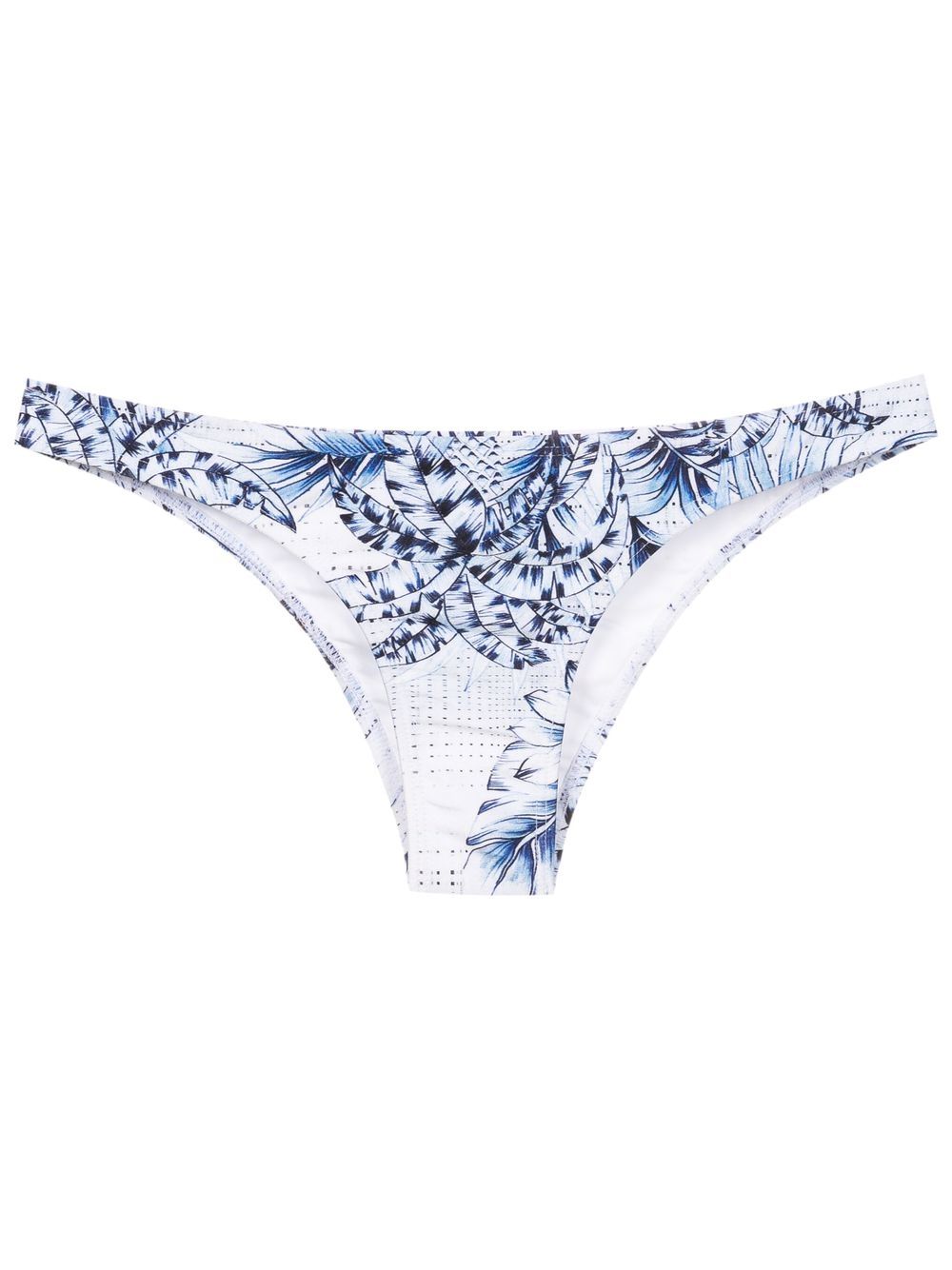 Palm-tree print bikini bottoms - Blue