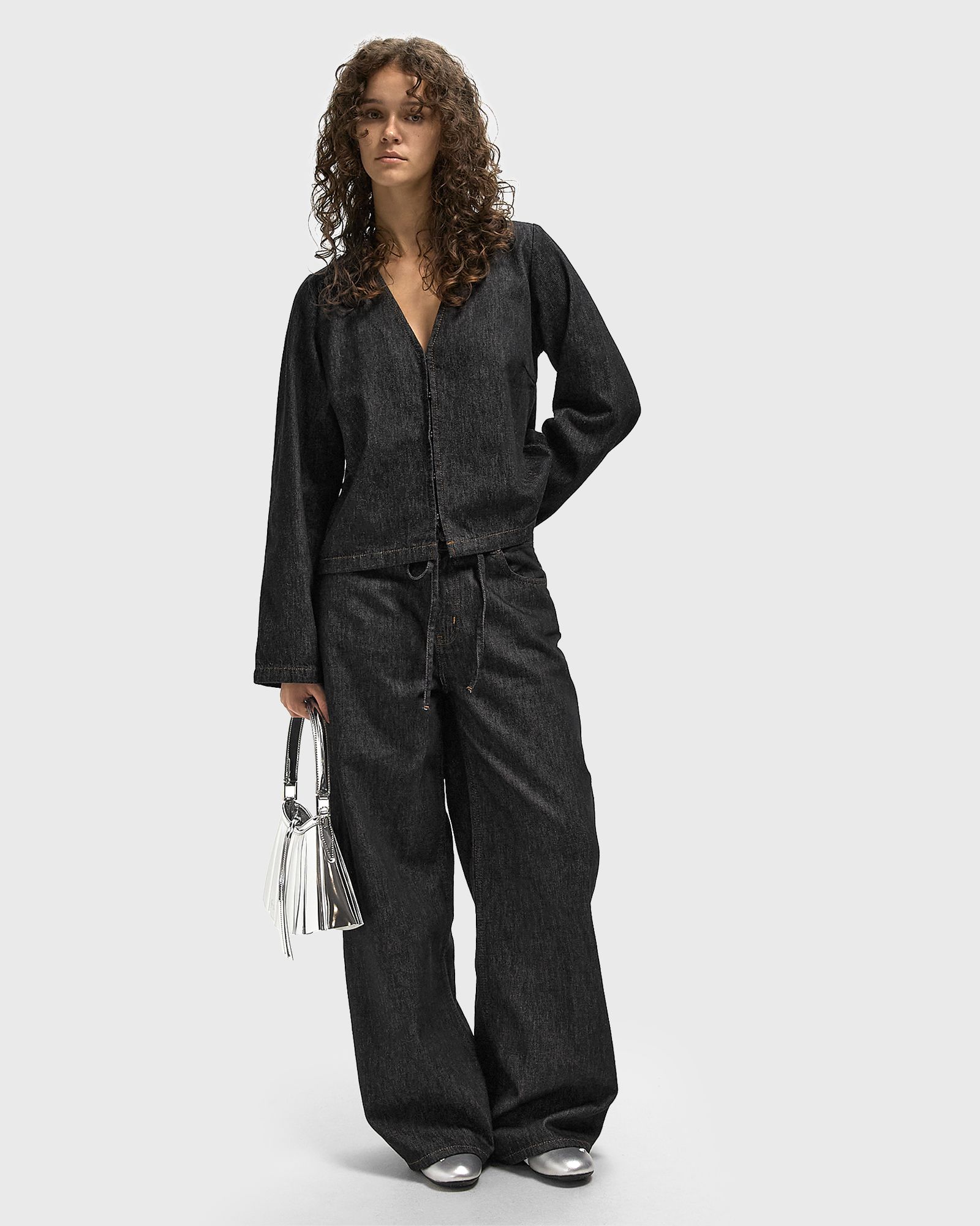 ENBROOKLYN LS TIE TOP 6856 black female Shirts & Blouses now available at BSTN