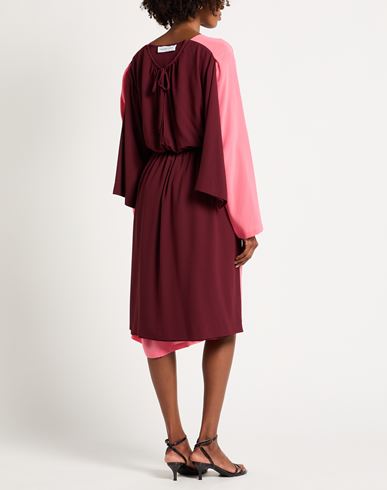 Woman Midi dress Burgundy Size 10 Polyester, Silk
