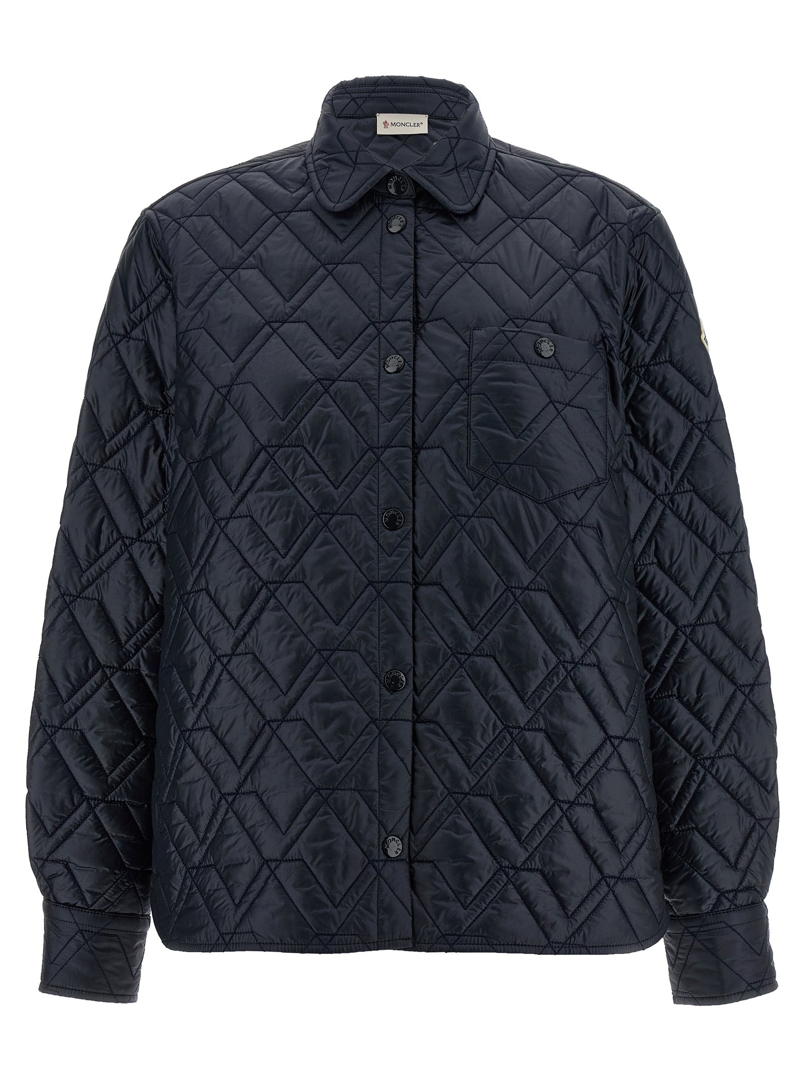 Diamond Quilted Polyamide Jacket — Blue