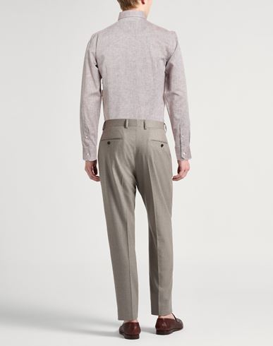 Man Shirt Taupe Size 15 ½ Linen, Cotton
