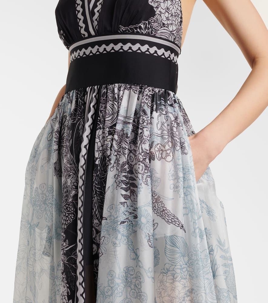 Printed silk chiffon maxi dress