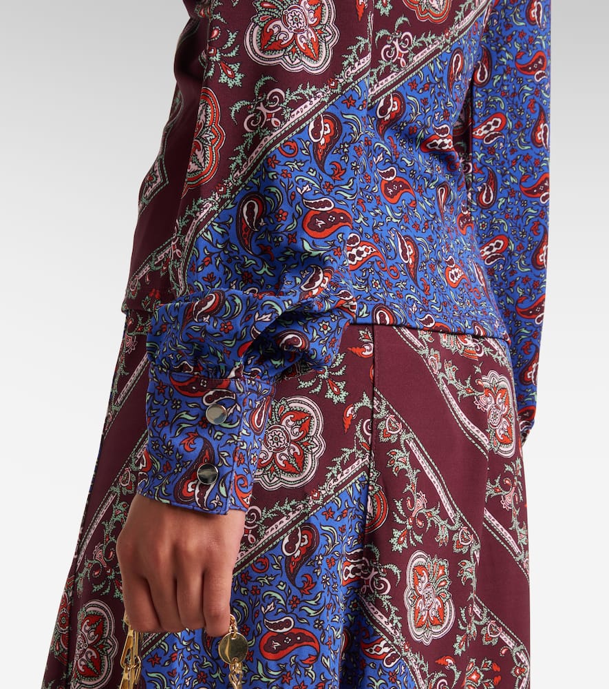 Gathered paisley printed shirt