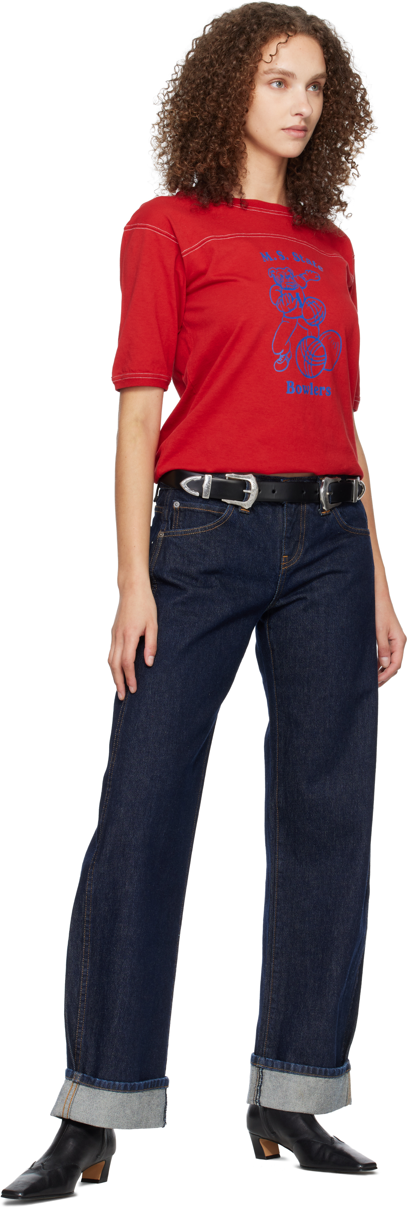 Black Double Buckle Wide Belt