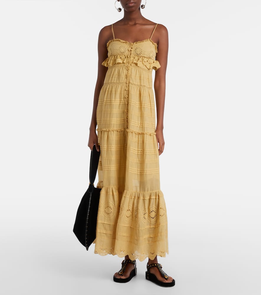 Paule lace-trimmed cotton maxi dress