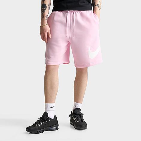 Men's Club Fleece Swoosh Graphic Shorts in Pink Foam/Pink Foam/White