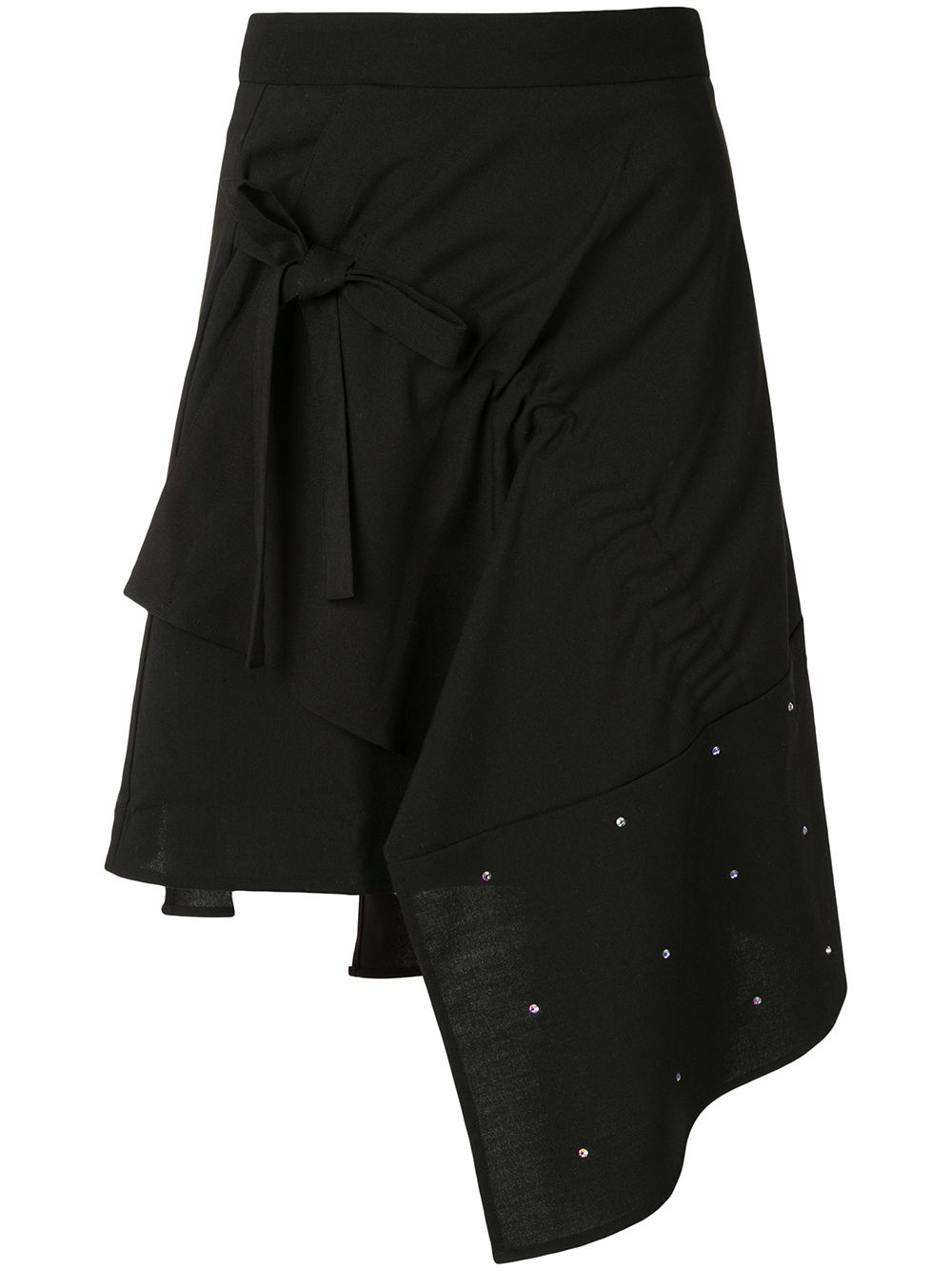 Asymmetric embellished skirt - Black