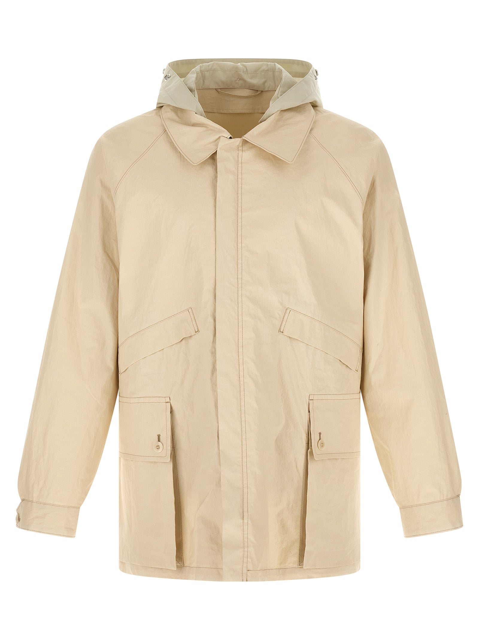 Waterproof Linen Shell Jacket — Beige