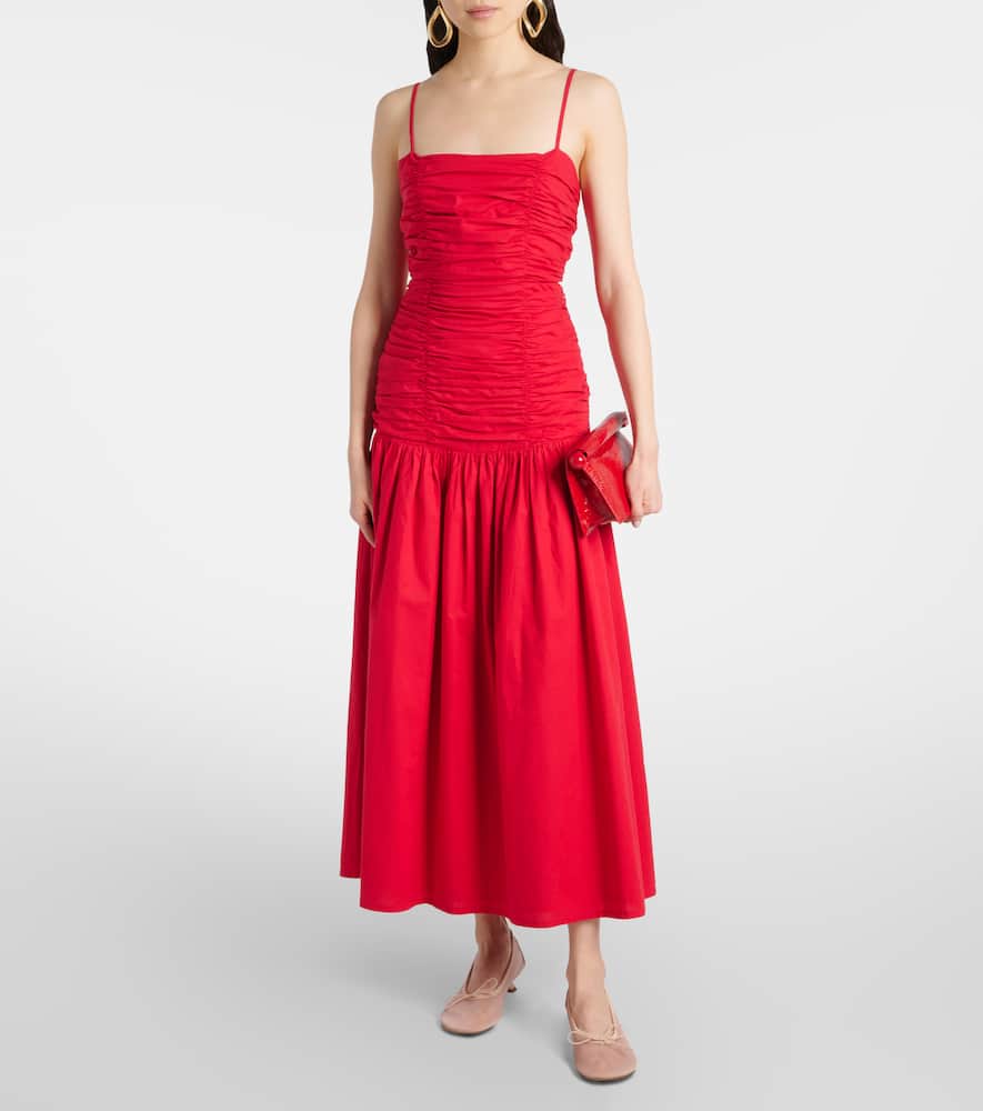 Raquel ruched cotton maxi dress