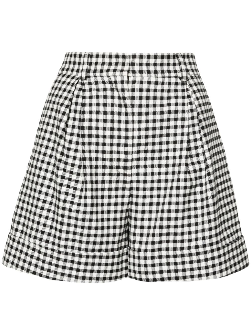 Gingham-check tailored shorts - Black