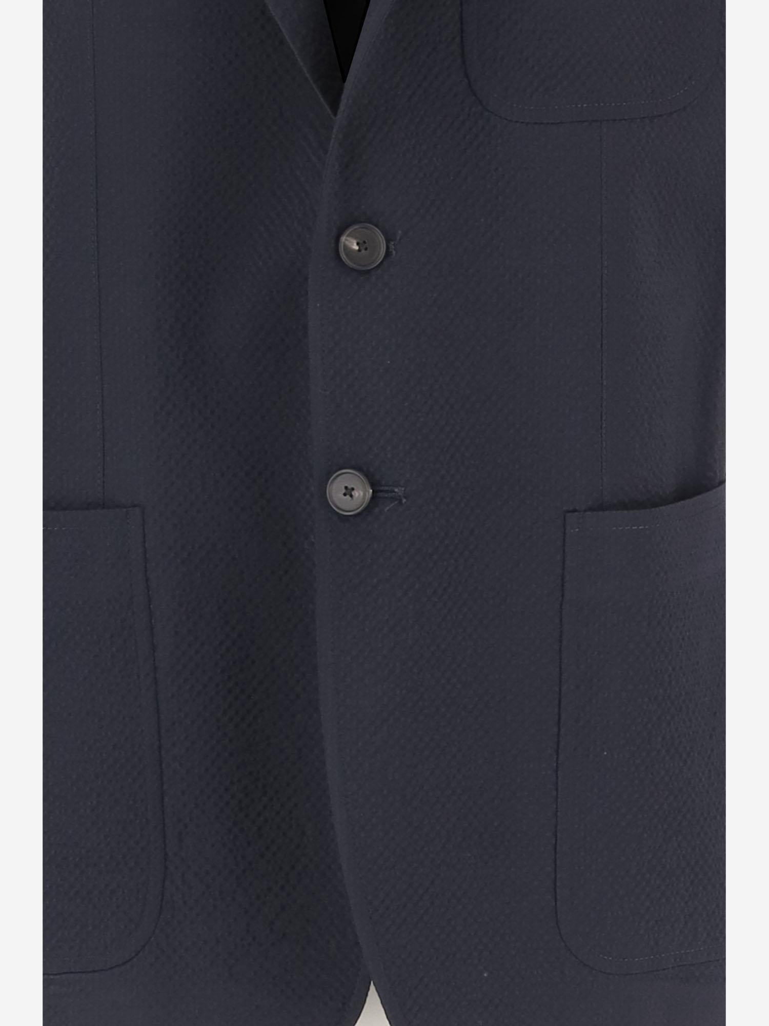 Bi-Stretch Virgin Wool Blazer — Navy