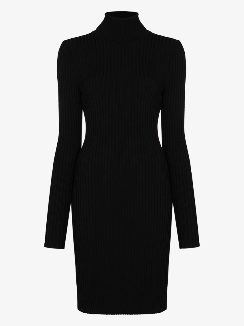 Ribbed-knit mini dress
