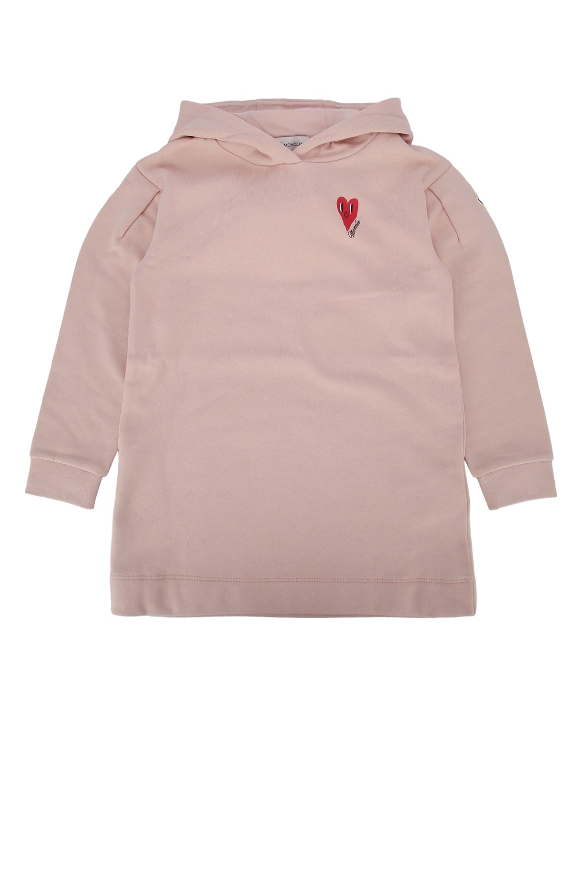 Heart-Embroidered Hoodie — Pink