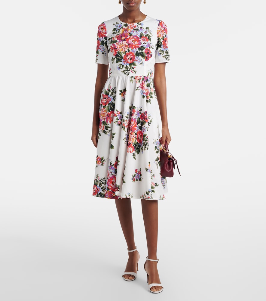 Floral cotton midi dress
