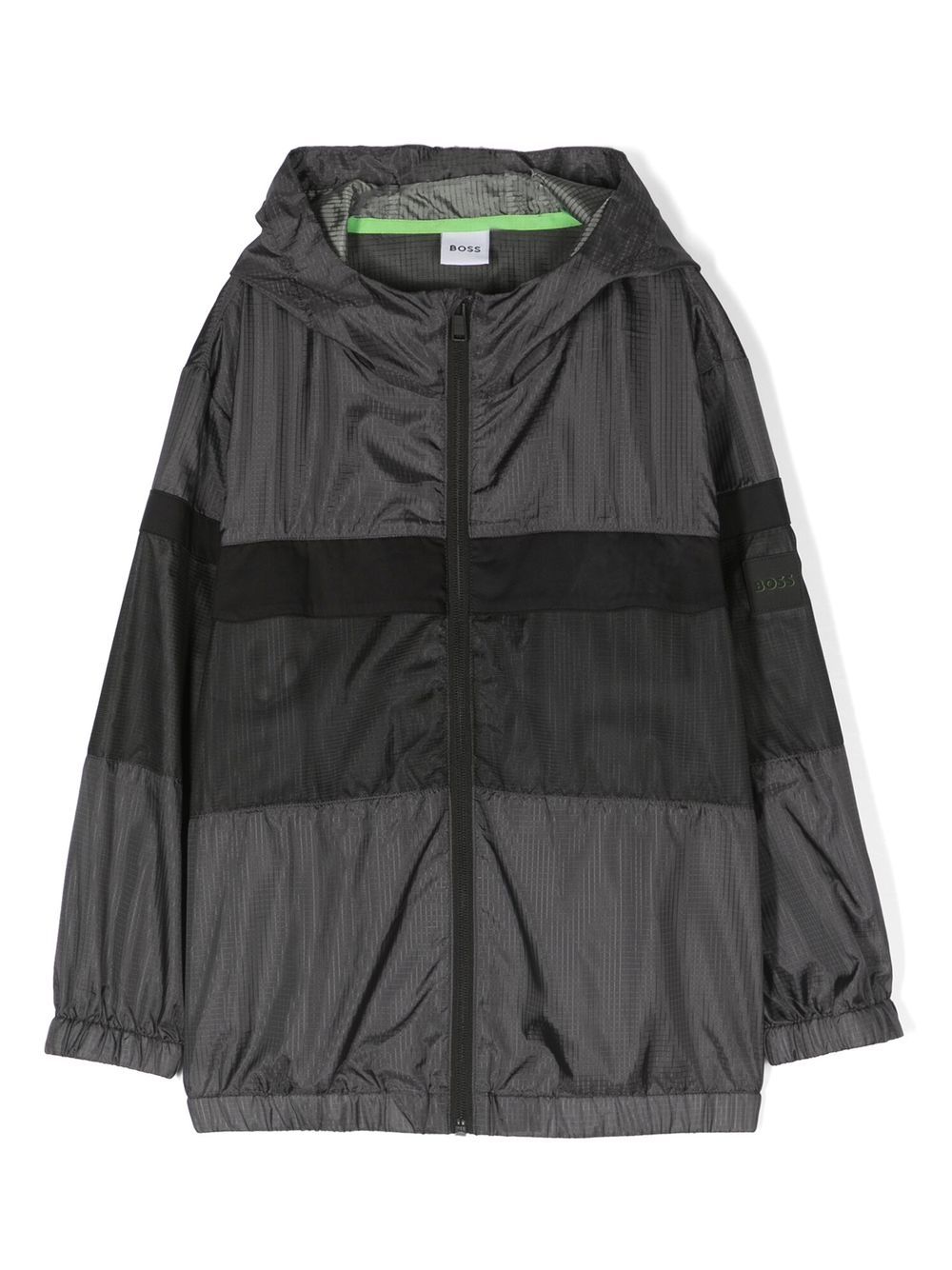 Logo-print hooded jacket - Grey