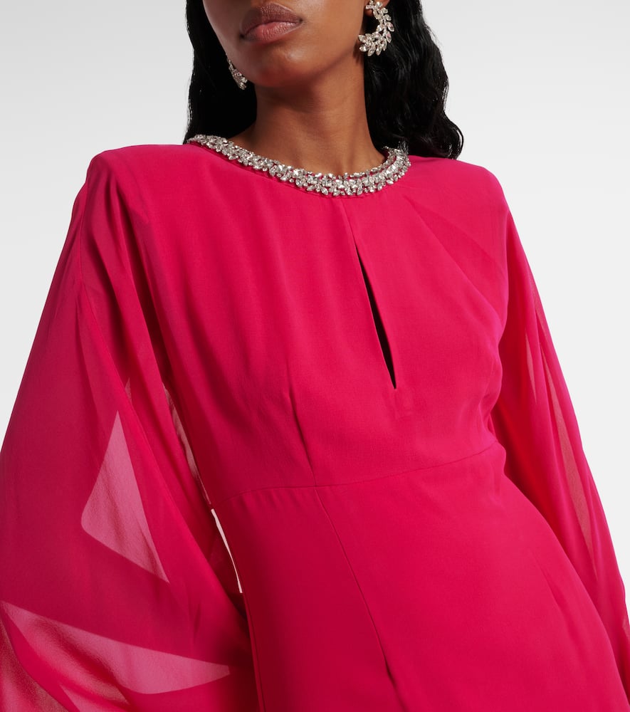 Roland Mouret Embellished silk chiffon gown