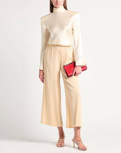 Frida Madè Woman Pants Cream Size L Cotton, Elastane