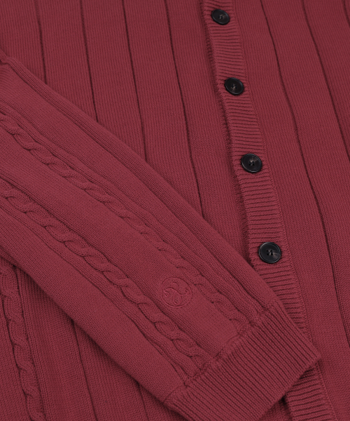 XTK178 Metal Button Round Knit Cardigan