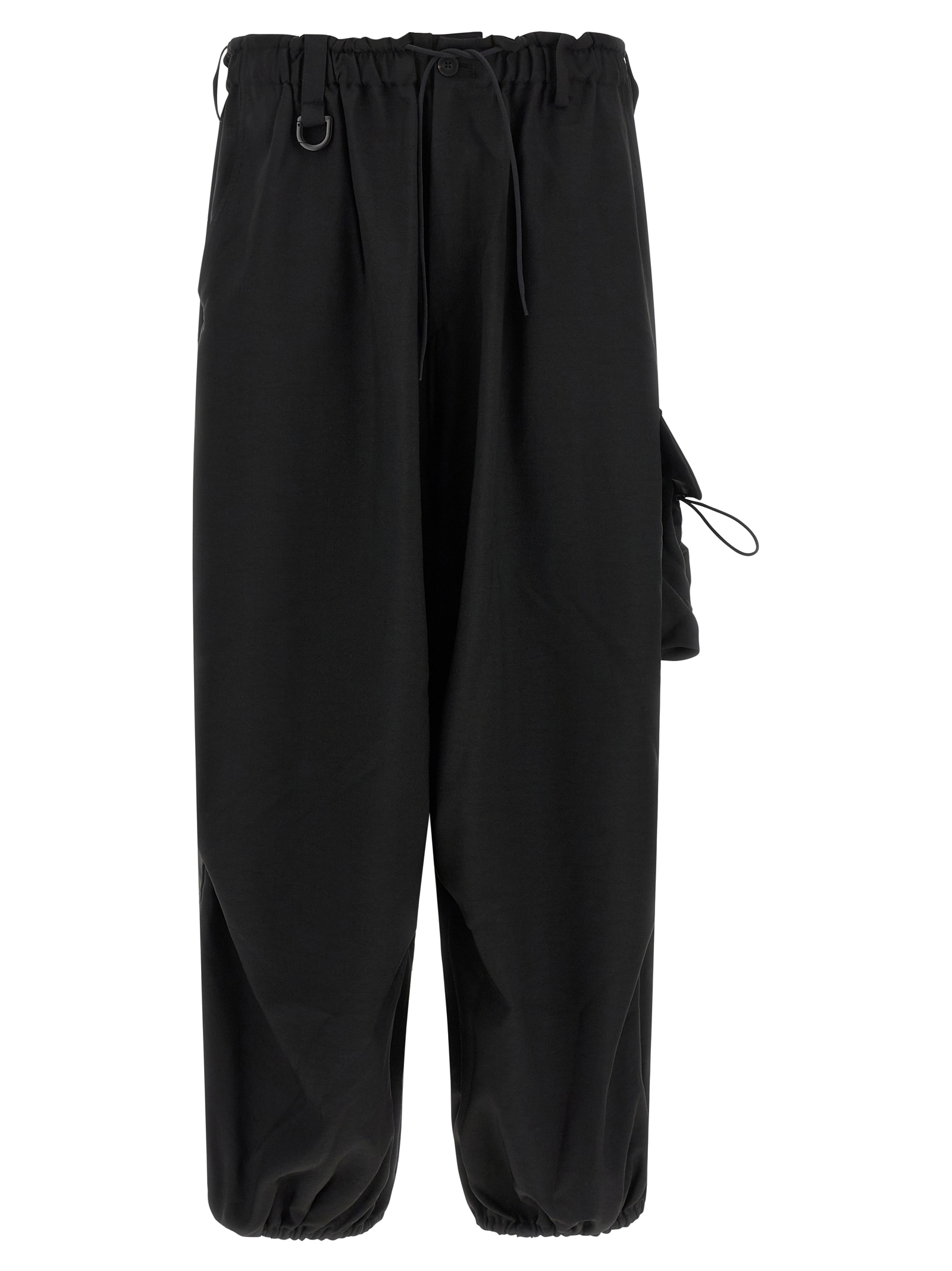 Technical Polyester Cargo Pants — Black