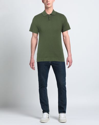 Alpha Studio Man Polo shirt Military green Size 36 Cotton, Polyester